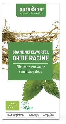 Productafbeelding van Purasana Brandnetelwortel/Ortie Racine Vegan  (120 vega capsules)