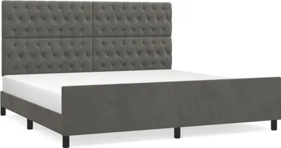 Immagine prodotto di vidaXL Struttura letto senza materasso grigio scuro 200x200 cm velluto