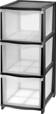 Produktbild von Tontarelli Schubladenturm Cover Line mit Rollen 3 x 13,5 L schwarz