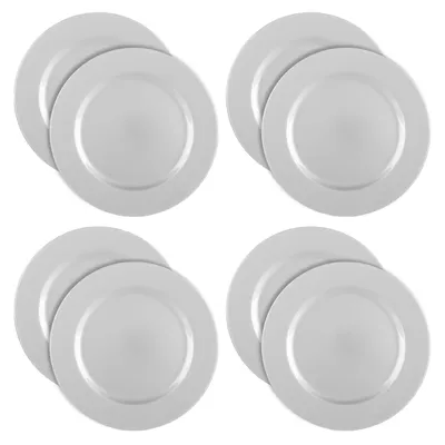 Produktbild von com-four® 8x glänzende Platzteller - wiederverwendbare Unterteller als Tischdekoration - edle Dekoteller für Hochzeit, Familienfeier, Weihnachten - Ø 33 cm Servierplatten