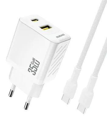 Immagine prodotto di Caricabatterie da rete Dudao A27Maxceu Pd Qc 35W Usb-A Usb-C con cavo Usb-C - Bianco
