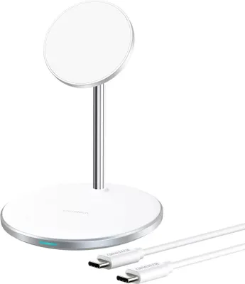 Obrázek produktu pro Choetech Bezdrátová indukční rychlonabíječka 2W1 + kabel Usb-C bílá