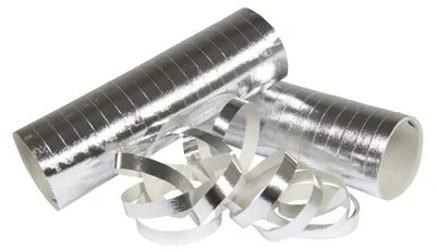Produktbild von 3 Royal Party Luftschlangen silber