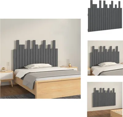 Produktbild von vidaXL Wand-Kopfteil Grau 108x3x80 cm Massivholz Kiefer -  Kopf- & Fußenden