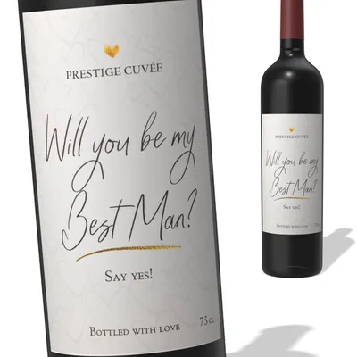2 Wein-Etiketten Best Man Grand Cru Stil (Englisch)