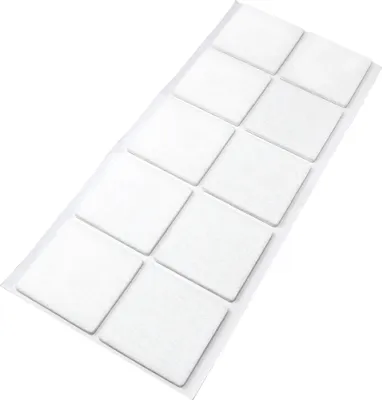 Produktbild von Adsamm® | 10 x selbstklebende Filzgleiter / Weiß / 45x45 mm / quadratisch / Möbelgleiter aus Filz mit 3.5 mm Stärke
