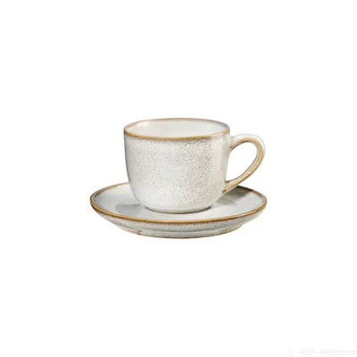 Produktbild von ASA Selection saisons Espressotasse mit Unterer Sand, Espresso Tasse, Kaffeetasse, Untertasse, Steinzeug, Nude, 90 ml, 27110107