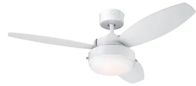 Image de Ventilateur de plafond Alloy 105 cm Blanc avec éclairage et chainettes
