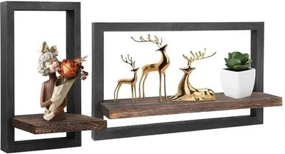 Immagine prodotto di Scaffale in legno massello, elegante e salvaspazio, in 3 pezzi, in legno