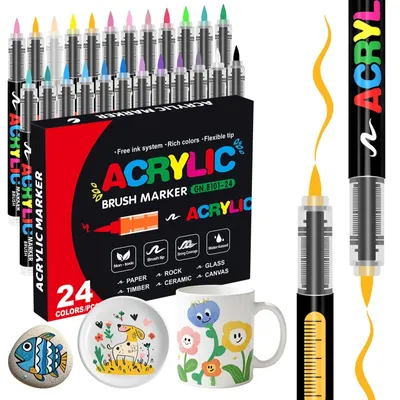 Produktbild von Porzellanstifte, 24 Farben – Spülmaschinenfest – Keramikstift – Glasstifte – Kunsthandwerk – Hohe Deckkraft