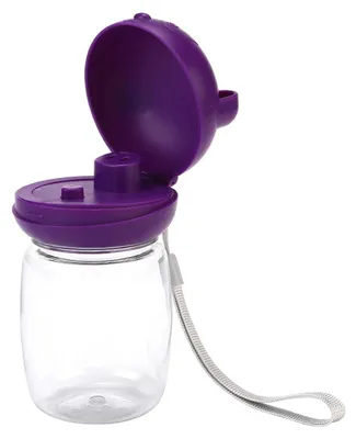 Produktbild von Zimilo Tragbare Haustier Trinkflasche 350ml, Auslaufsicher, Faltbarer Wassernapf, Einhand Bedienung, Für Hunde und Katzen Outdoor, Lila