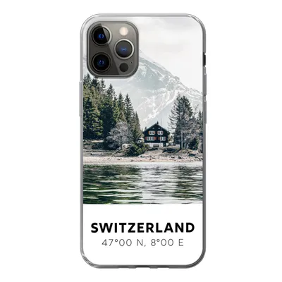 Produktbild von MuchoWow® Handyhülle Schutzhülle Hülle für iPhone 13 Pro Schweiz - Berg - Chalet Silikon Softcase Handy Hülle - Handy-Tasche