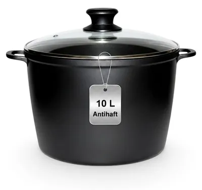 Kochtopf 10 l, Aluminiumguss, Antihaft, Ø 28 cm, schwarz