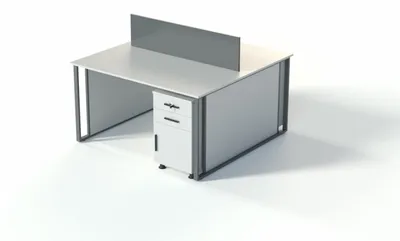 Zdjęcie produktu dla Biurko bez szuflad, białe, nowoczesne, z metalową konstrukcją