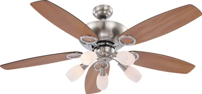 Produktbild von Globo Lighting Ventilator Chrom Nickel matt, 5x E14