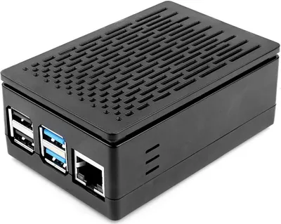 Produktbild von ABS Gehäuse für Raspberry Pi 4 mit Lüfter, schwarz