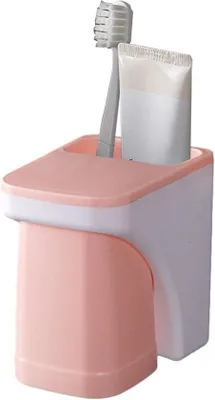 Immagine prodotto di Organizer da bagno per bambini con portabicchieri magnetico e porta-spazzolini, rosa, con accessori per riporre gli oggetti