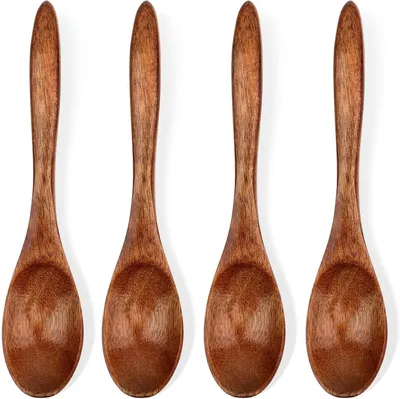 Obrázok produktu pre Lyžička – sada 4 kusov – drevo – 15,9 cm