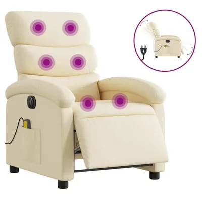 Produktbild von vidaXL Massagesessel Elektrisch Creme Stoff