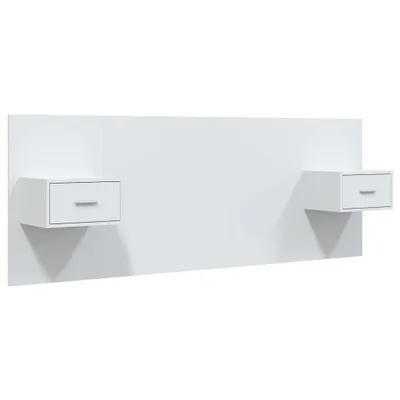 Immagine prodotto di vidaXL Testiera con comodini Bianco Materiale ligneo