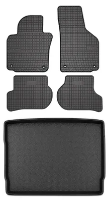 Productafbeelding van Rubberen automatten + kofferbakmat voor Volkswagen Golf V 2005-2009 (hatchback) – 5-delig, zwart, op maat – Wielganizator SolidPRO