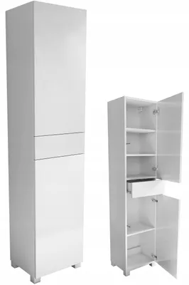 Zdjęcie produktu dla słupek do łazienki 40 komin słupek łazienkowy wiszący / stojący biały mat