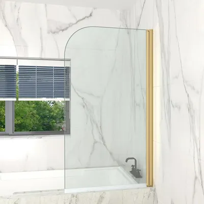 Duschwand 80x140 cm Gold, klappbar, 5 mm Sicherheitsglas