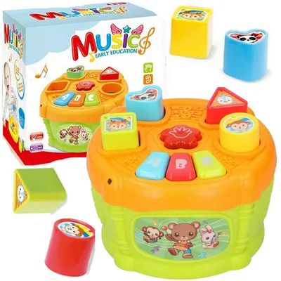 Zdjęcie produktu dla Edukacyjny Sorter Muzyczny Garnuszek Bębenek Klocki Zabawka dla Niemowląt