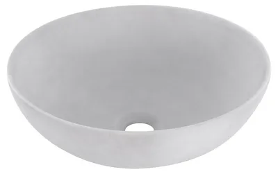 Produktbild von Differnz Slim Waschschale - Durchmesser 40 cm - Aus Keramik mit Betonoptik-Oberfläche - Runde Form - Ohne Überlauf - Einfach zu reinigen und sauber zu halten - Farbe Hellgrau