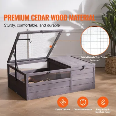 Obrázok produktu pre Výbeh pre korytnačky - domček pre korytnačky - drevené terárium - 965x610x330 mm - vonkajšie terárium pre korytnačky - ideálne pre korytnačky a korytnačky