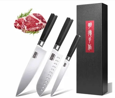 Obrázek produktu pro Sada kuchyňských nožů, ergonomické rukojeti, čepele z nerezové oceli, 3 kusy