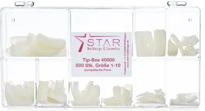 Image de Topline Tip Box Gr. 1-10 forme européenne, Tipbox :( 1 x 250 pc ), Tip:Tip naturel