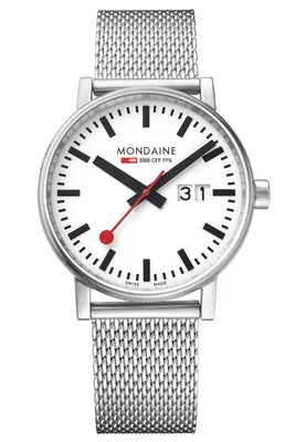 Produktbild von Mondaine Herren Uhr Armbanduhr 40 mm MSE.40210.SM evo2 Edelstahl