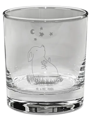 Produktbild von Mr. & Mrs. Panda Tumbler Glas Schwein Glück - Transparent - Geschenk, Gravur Whiskyglas, Whiskey, Lustige Sprüche, Schweinchen, Whiskeyglas, Motivation, Ziele, Sterne