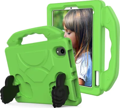 Obrázek produktu pro Dětské pouzdro pro iPad mini (2024)/iPad mini (A17 Pro)/iPad mini (2021)/iPad mini 6 8,3", lehké EVA pěnové pouzdro s rukojetí a stojánkem Zelený
