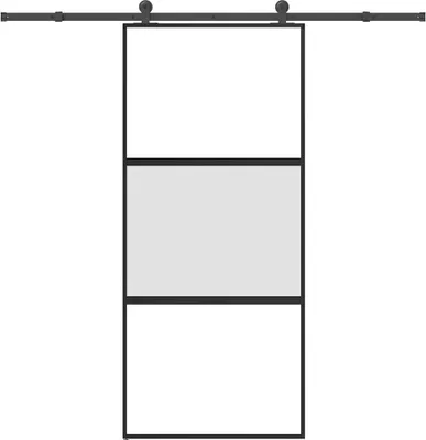 Obrázok produktu pre Posuvné dvere s kovaním tvrdené sklo a hliník úzke 90x205 cm