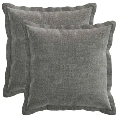 Produktbild von vidaXL Kissenbezug 2 stk. HOUTEN Dunkelgrau 30 x 30 cm Chenille-Stoff
