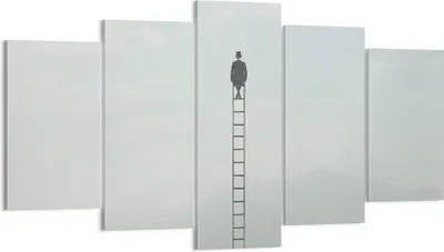Produktbild von Bild auf Leinwand - Leinwandbild - 5 Teile - Leiter Himmel Symbol - 160x85cm - Wand Bild - Wanddeko - Wandbilder - Leinwanddruck - Bilder - Wanddekoration - Leinwand bilder - Wandbild - EA160x85-4463