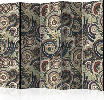 Produktbild von Akusticher Raumteiler Mandala Foto Paravent 225x172 cm beidseitig auf Vlies-Leinwand bedruckt Akustikschaum Trennwand Spanische Wand Sichtschutz Home Office Orient Boho Zen f-A-0212-z-c
