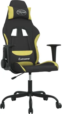Produktbild von vidaXL Gaming-Stuhl Schwarz und Hellgrün Stoff