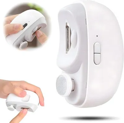 Productafbeelding van Elektrische nagelknipper - Elektrische nagelvijl - Nagellakverwijderaar - Oplaadbaar, 2-in-1 - Met opvangbak - Wit