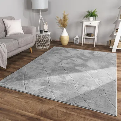 Produktbild von TT Home Wohnzimmer Teppich Esszimmer Kurzflor Skandinavisches Mit Rauten Deko Geometrisch 3D Effekt Modern Weich Größe 60x100 cm
