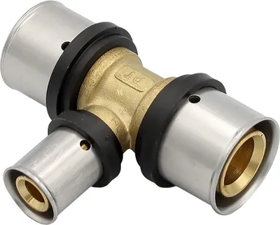 Produktbild von Pipetec Pressfitting T-Stück 26x3 16x2 26x3 mm TH Kontur Alu-Verbundrohr
