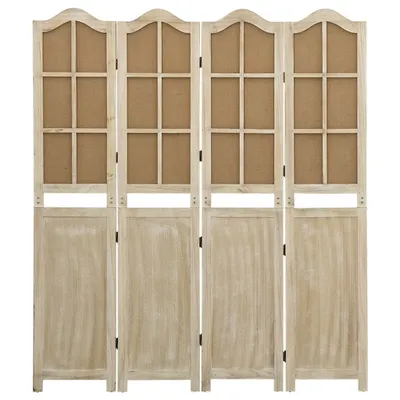 Zdjęcie produktu dla Parawan 4-Panelowy, Brązowy, 140X165 Cm, Tkanina Lumarko!