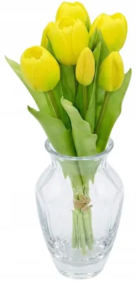 Produktbild von Künstliche Tulpen Silikon Blumenstrauß 7 Stück Realistisch Dekoration für Vase