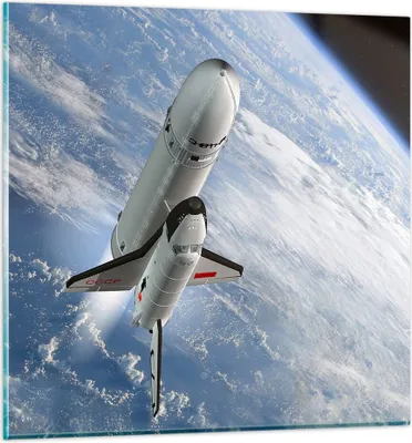 Produktbild von Bilder auf glas - Himmel Rakete Kosmos Planet - 70x70cm - Glasbilder - Wandbilder - Kunstdruck - zum Aufhängen bereit - Wanddekoration aus Glas - Glas Bilder - Wandbild auf Glas - GAC70x70-0496