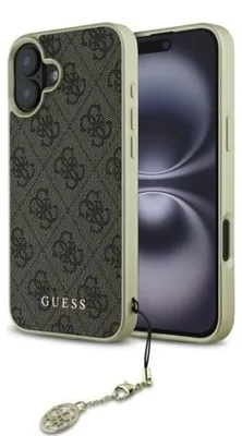 Zdjęcie produktu dla Etui Guess 4G Charms do iPhone 16 brązowy