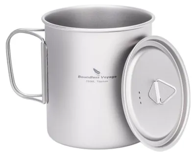 Zdjęcie produktu dla Termos ze stali nierdzewnej z pokrywką, 750 ml, kolor szary, idealny do outdooru, biwakowania, wędrówek i podróży z plecakiem