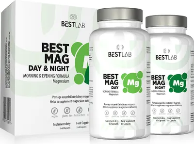 Produktbild von BESTLAB BestMag Day&Night (Magnesium, 3 Formen) 2 x 60 Kapseln