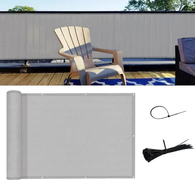 Produktbild von Balkon Sichtschutz,Polyester Windschutznetz für Garten mit UV-Schutz, 0.9×4m